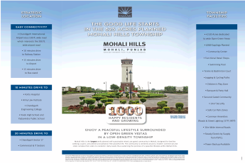 Enjoy a peaceful lifestyle surrounded by open green vistas in low density township at Mohali Hills in Mohali